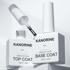 KANORINE Base & Top Coat Set – UV/LED Gel Nagellack, Unter- & Überlack 2×15 ml, Farbe: Base&TopCoat 15ml