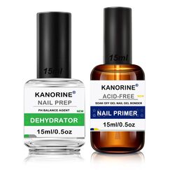 KANORINE Acid-Free Nail Primer – 15 ml Dehydrator für Gelnägel, UV Gel & Acryl, Profi Nagelvorbereitung Set, Farbe: Primer&PH 15ml
