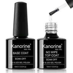 KANORINE Base Coat Top Coat UV LED Gel Nagellack Gellack 2×10ml, Farbe: Base&Top Coat