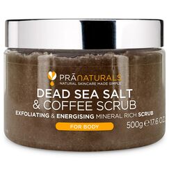 PraNaturals Totes Meer Salz Körperpeeling 500g – Vegan & Pflegend -  Kaffee	, Farbe: Kaffee