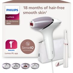 Philips Lumea IPL 8000 – Haarentfernungsgerät mit Trimmer & 4 Aufsätzen (BRI949/00)