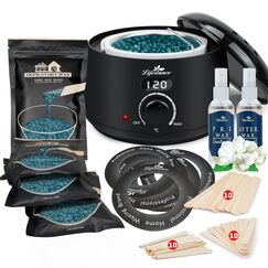 Lifestance Waxing Set – Profi Wachswärmer mit 400 g Wachs, Zubehör für Haarentfernung