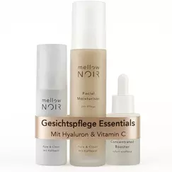 mellow NOIR Gesichtspflege-Set – Hyaluron, Vitamin C & Tagescreme | Naturkosmetik | Vegan & Anti-Aging