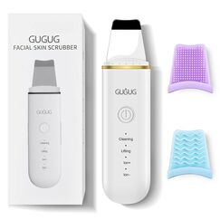 GUGUG Skin Scrubber – Ultraschall-Gesichtsreiniger & Mitesserentferner mit 4 Modi - White Gold, Farbe: White Gold