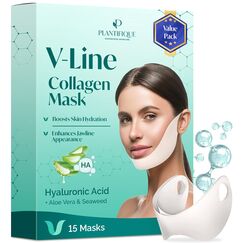 Plantifique V-Line Hyaluron Gesichtsmaske 5er Set – Vegan & Straffend für Kinn & Jawline - 15er Set, Grösse: 1 stück (15er Pack)