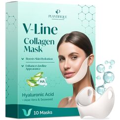 Plantifique V-Line Hyaluron Gesichtsmaske 5er Set – Vegan & Straffend für Kinn & Jawline -  10er Set, Grösse: 1 stück (10er Pack)