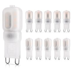 DiCUNO G9 LED Lampen 2W, entspricht 20W Halogenbirne, warmweiß 2700K, 200LM Energiesparlampe, kleine LED Birne G9, kein Flackern, nicht dimmbar, 10er Set