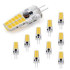 G4 LED Dimmbar Lampen,AC/DC 12-24V G4 LED Birnen,250LM,Naturweiß 4000K,Kein Flackern Glühbirne,2W Ersetzt 20W Halogenlampen,kleine Stifsockellampen,für Dunstabzugshaube für die Küche,10er Pack
