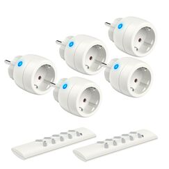 Funksteckdosen mit Fernbedienung,TÜV-zertifiziert, 10A,2300W, Reichweite 30m, Funkschalter Set Selbstlern-Funktion für Lampen, Ventilatoren, 5er Steckdosen