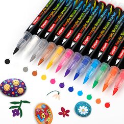 Acrylstifte für Steine Wasserfest-12 Farben Nail Art Marker ostereier zum bemalen für Lettering, Kartenherstellung, Rock Malerei, Stein, Keramik, Glas, Holz, Leinwand, Metall, DIY Kunsthandwerk