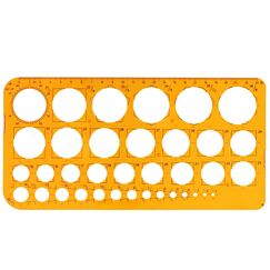 RIVIEVAL Kreisschablone Kreisschablone Kunststoffschablone Zeichenschablone mit 36 Kreisen Kreislineal zum Zeichnen Messen Gestalten (Orange)