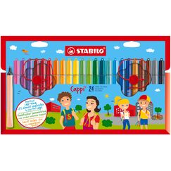 STABILO - Filzstift mit Kappenring - Cappi - 24er Pack