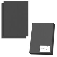 50 Blatt, 120g - Tonpapier Schwarz A4, Bastelpapier Druckerpapier zum Basteln, Schwarzes Papier