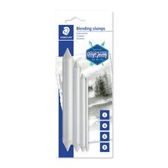 STAEDTLER 5426-S BK4ST Papierwischer, für alle verwischbaren Zeichenmaterialien, spitzbar mit Sandpapier, Blisterkarte mit 4 Papierwischern in verschiedenen Größen, 5426-S BK4