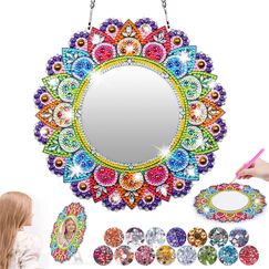 Geschenk Mädchen 6 7 8 9 10 11 Jahre: Basteln Diamond Painting Spiegel Bastelset Kinder ab 6 7 8 10 Jahre Mandala Kosmetikspiegel Mädchen Geburtstagsgeschenk Spielzeug ab 5-12 Jahre