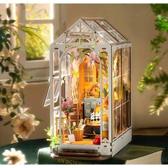 ROWOOD Book Nook Kit Gartenhaus, DIY Booknook Diorama Buchstütze Modellbausatz 3D Puzzle Aus Holz - Miniatur Haus Kit Bastelset Geschenke
