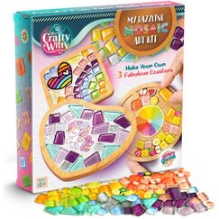 Mosaik-Bastelset – Dekorieren Sie Einhorn- und Regenbogen-Untersetzer mit Glasfliesen. Geburtstagsgeschenke für Mädchen, lustige DIY-Kunst- und Bastelaktivitäten für Kinder (Pulverdichtmittel)