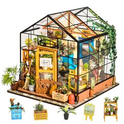 Rolife DIY Miniature House Miniatur Haus Bausatz Selber Bauen mit LED Licht Deko 3D Holzpuzzle Modellbausatz Diorama Modellbau Bastelset für Erwachsene Frauen Kinder