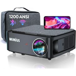 Beamer, Full HD 1080P 1200 ANSI Lumen 5G WiFi Bluetooth Beamer 4K Unterstützung, LED Heimkino Video Projektor 300 '' Display, kompatibel mit Fire Stick,Smartphone,PS5 Projektor