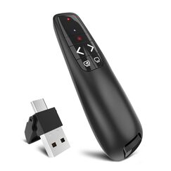 [2 in 1 USB C] Presenter, kabelloser Präsentationsfernbedienung, Pointer für Präsentationen, Powerpoint Fernbedienung Präsenter für Windows Computer Laptop Mac, Batterie nicht enthalten