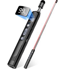 Elegamefy Schreiben Presenter, Präsentationsfernbedienung mit Zeigestab Ausziehbar, Leistung anzeigen, Wiederaufladbarer USB-C Presenter, 3 Stufen Rotlicht-Laserpointer Stark