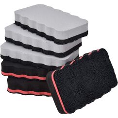 Willingood 6er Set Whiteboard Schwamm, Magnetische und Handwaschbare Whiteboardlöscher, Mikrofaser Whiteboard Radierer für Flipchart, Memoboard, Magnettafel, Schreibtafel (3 Schwarz + 3 Grau)