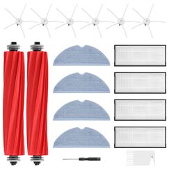 18 Pack S7 MaxV Ultra Zubehör Kompatibel mit Xiaomi Roborock S7/ S7+ S7 MaxV S7 MaxV Plus Staubsauger, Ersatzsets beinhalten 2*Hauptbürste 4*Filter 4*Wischtücher 6*Seitenbürsten für Roborck S7