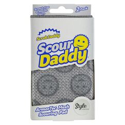 Scrub Daddy Scour Daddy, Scheuerschwamm, kratzfreie Scheuerschwämme/strapazierfähiges Scheuerschwamm zum Reinigen von Geschirr, Alternative zu scheuern aus Metall, Spülschwämme zum Abwaschen, 2er-Pack