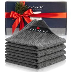 KYONANO Barista Zubehör, Barista Tuch Set 4 Stück, 30x30 cm Reinigungstuch zum reinigen Ihres Kaffee Equipments, extrem saugstarke, Barista Lappen für Dampflanze und Siebträgermaschine