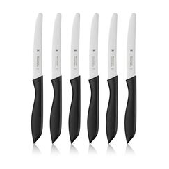 WMF Classic Line Frühstücksmesser Set 6-teilig, 23 cm, Brötchenmesser Wellenschliff, Brotzeitmesser, Spezialklingenstahl, Kunststoffgriff, schwarz