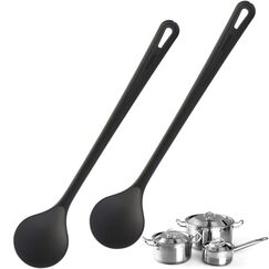 Westmark 2 Rühr-/Kochlöffel, Länge: je 30,2 cm, Gentle, Schwarz, 288422E3