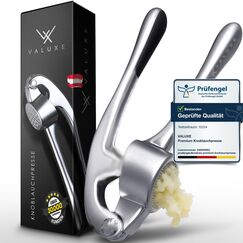 VALUXE® Knoblauchpresse spülmaschinenfest mit kraftvoller Hebelwirkung - Praktische Knoblauch-Presse - Profi Garlic Press Crusher, Handpresse hochwertig & robust