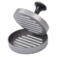 GRÄWE Burgerpresse mit 50 Blatt Backpapier, Hamburgerpresse Set aus Aluguss für leckere Hamburger, Patties, BBQ, Burger Presse mit Antihaftbeschichtung