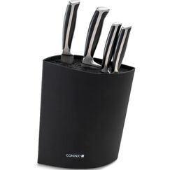 Coninx Messerblock ohne Messer Schwarz - Moderner Messerblock mit flexiblen Lamellen - Universal Messerhalter - Knife Block - Stilvoller Knife Block unbestückt - Erleichtert die Messeraufbewahrung