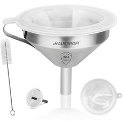HAUSPROFI 5 Zoll Trichter aus Edelstahl und 200 Mesh Filter Jam Straining Set Sieb für die Übertragung von flüssigen Zutaten