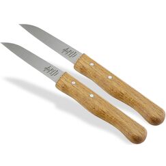 Gemüsemesser 2er Set aus Solingen Obstmesser mit Echt Holzgriff aus Buche Allzweckmesser mit Rostfreier Messerklinge Schälmesser Made in Germany Universal Messer mit Extra Scharfem Präzisem Schnitt