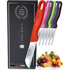 Solingen / Edelbach / 6x Küchenmesser Set / Made in Germany Messer Set gerade Klinge, Allzweckmesser, Obstmesser, Gemüsemesser, Schälmesser, sehr scharf, Küchen Messer, Geschenk