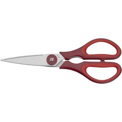 WMF Touch Küchenschere 21 cm, Haushaltsschere mit Sägeschliff, Schere Küche, Cromargan Edelstahl, Softgriff, rot