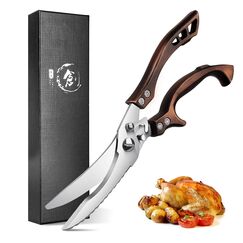DRAGON RIOT Geflügelschere Profi Küchenschere Edelstahl Fleischschere mit Gezacktem Rand Knochenschere mit Geschenkbox Geflügelschere für Huhn, Fleisch, Knochen, Gemüse, Fisch, Türkei
