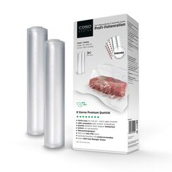 CASO 8 Sterne Profi- Folienrollen 30x600 cm / 2 Rollen, Vakuumierbeutel für alle Vakuumierer, sehr stark & reißfest ca. 150µm, Vakuumbeutel Lebensmittel Vakuumiergerät, Sous Vide, BPA-frei