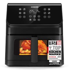 COSORI Airfryer, Heißluftfritteuse 6,2L mit Sichtfenster und Shake Reminder, 12-in-1 Heissluftfritteuse, Fritteuse 85 Prozent weniger Fett, 50 Rezepte, 55 Prozent energiesparend, einfache Reinigung