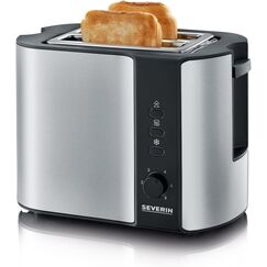 SEVERIN Automatik-Toaster, mit Brötchenaufsatz, hochwertiger Edelstahl Toaster zum Toasten, Auftauen und Erwärmen, 800 W,steel, AT 2589