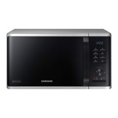 Samsung MS2AK3515AS/EG Mikrowelle, 800 W, 23 ℓ Garraum, 48,9 cm Breite, Kratzfester Keramik-Emaille-Inneraum, QuickDefrost Auftauprogramme, Silber