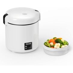 Reiskocher klein & Bento-Box für 1-2 Personen,（0.3 liter, 1,5 Tassen), Mini Rice Cooker mit abnehmbarem Topf mit Antihaftbeschichtung, One Touch & Warmhaltefunktion, 200 Watt (Schwarz)