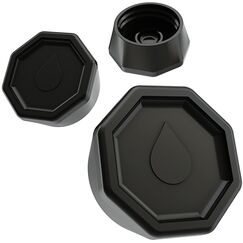 Sodaquip® Deckel für Sodastream Glasflaschen Crystal & Penguin aus Premium Kunststoff - 3x moderne Deckel für Sodastream Glasflasche - Ersatzdeckel, Verschluss, Flaschendeckel (3x Schwarz)