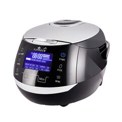 Yum Asia Sakura Reiskocher mit Keramikschale und Advanced Fuzzy Logic (8 Tassen, 1,5 Liter), 6 Reiskochfunktionen, 6 Multikocherfunktionen, Motouch LED-Display, 220-240V EU (schwarz und silber)