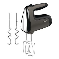 Tefal Power Mix Silence Handmixer – 600W leistungsstark und extra leise, variabler Geschwindigkeitsregler mit Turbo, Edelstahl-Rührbesen und Knethaken, ergonomischer Griff, leichter Handrührer in Grau