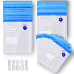 Vakuumbeutel Lebensmittel Wiederverwendbar mit Ventil Reißverschluss Bpa Frei Sous Vide Vakuumierbeutel Vakuumierer Zuhörer Essen Fleisch in 3 Gr. 30Stk.