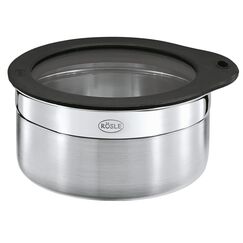 RÖSLE Dose mit Frischhaltedeckel, Hochwertige Dose zum Aufbewahren von Lebensmitteln, hygienisch und geschmacksneutral, Edelstahl 18/10, spülmaschinengeeignet, 12 cm