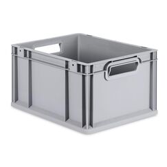 aidB Eurobox NextGen Grip, 400x300x220 mm, Griffe offen, robuste Plastikbox aus Kunststoff mit ergonomischen Griffen, stapelbare Kunststoffkiste, ideal für die Industrie, 1St.
